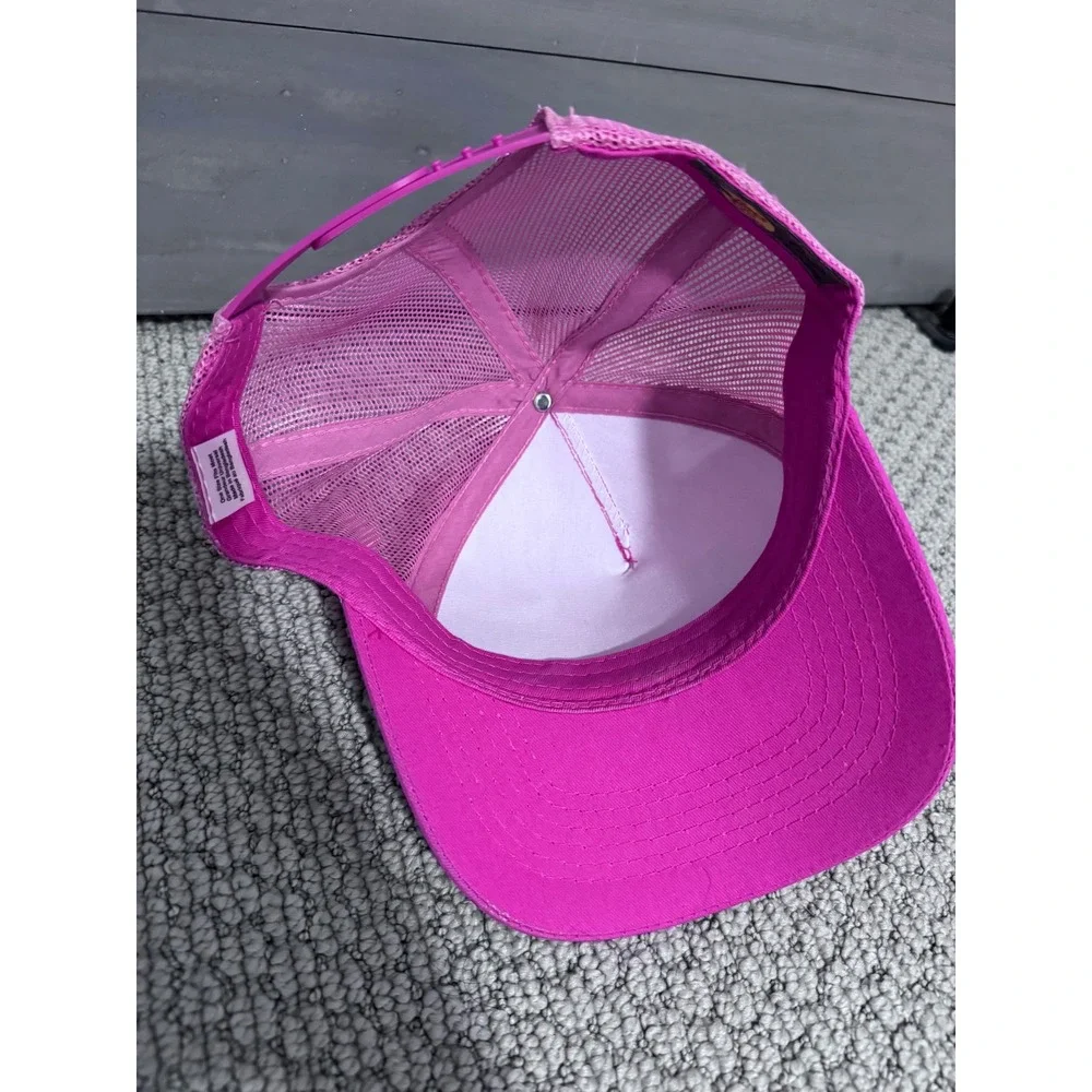 Bass Pro Shops Snapback Hat‎ Pink Mesh Cap Adjustable Fishing Outdoor
